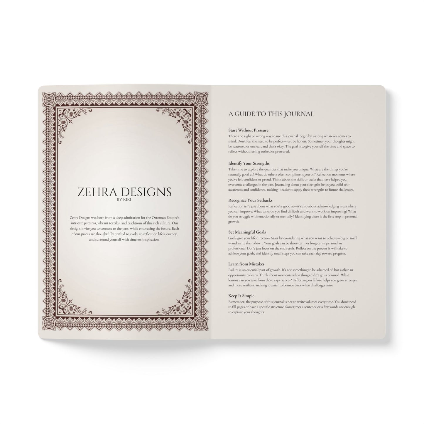 Self-Reflection Softcover Journal (Beige/Red)