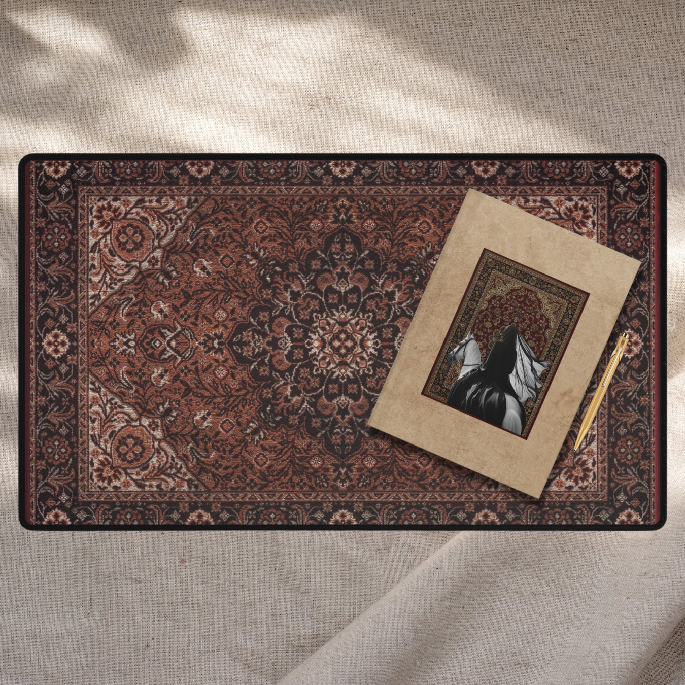 Turkish Rug Desk Mat (Orange)